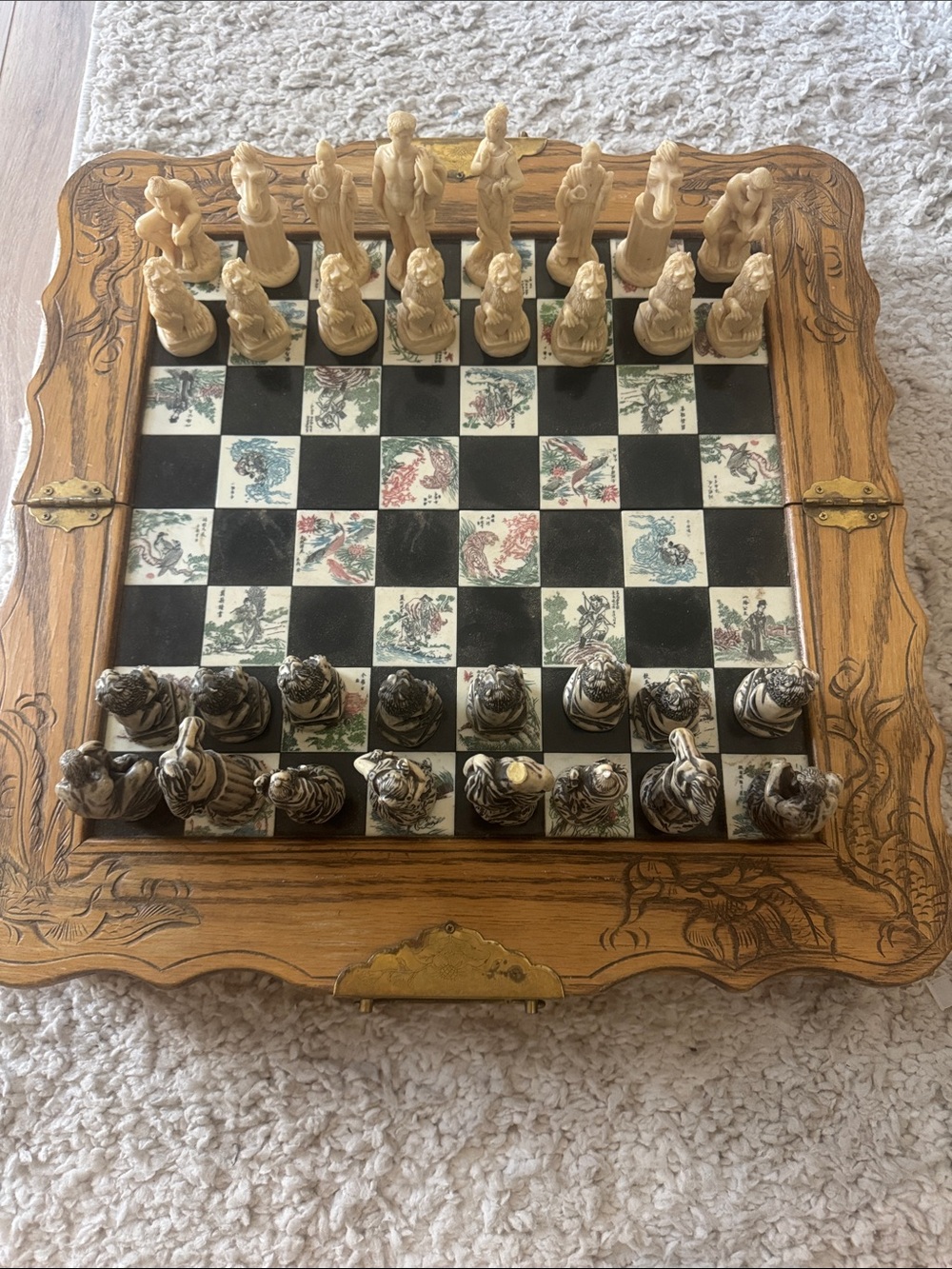 Vintage Chinese Eight Fairy Chess Set